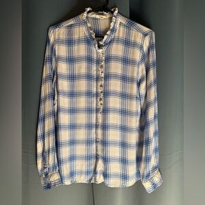Mason Jules Plaid Cobalt Glaze Shirt - Size Large